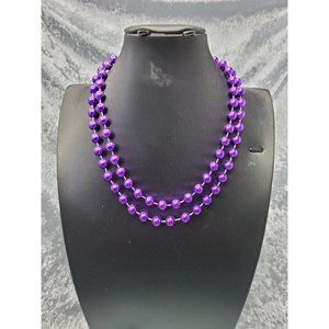 vintage acrylic purple single row beaded necklace